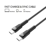 CABLE TRENZADO DE NAILON DURA SPEED DE 240W TIPO-C A TIPO-C PARA CARGA Y SINCRONIZACIÓN ULTRA RÁPIDA DE 1.8M ARGCB0073